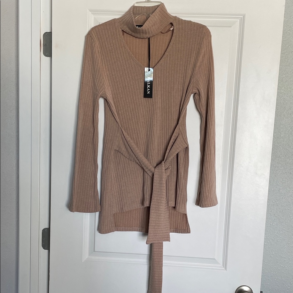 Tan Cowl Neck Sweater size Small NWT
